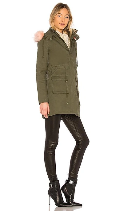 Shop Lovers & Friends Cora Parka Jacket With Faux Fur In Olive