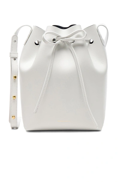 Shop Mansur Gavriel Mini Bucket Bag In White In Blu Calf & White