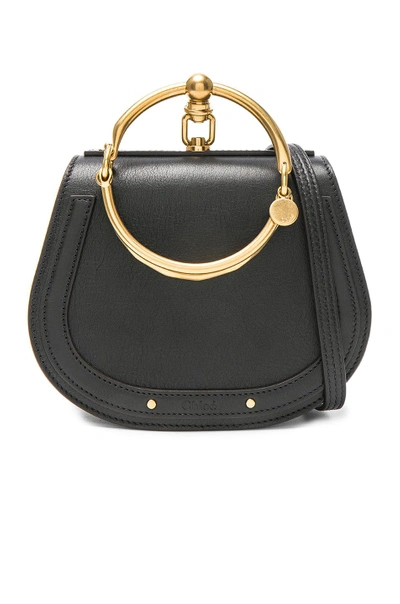Shop Chloé Chloe Small Nile Bracelet Bag Calfskin & Suede In Black