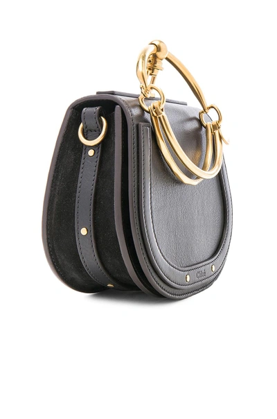 Shop Chloé Chloe Small Nile Bracelet Bag Calfskin & Suede In Black