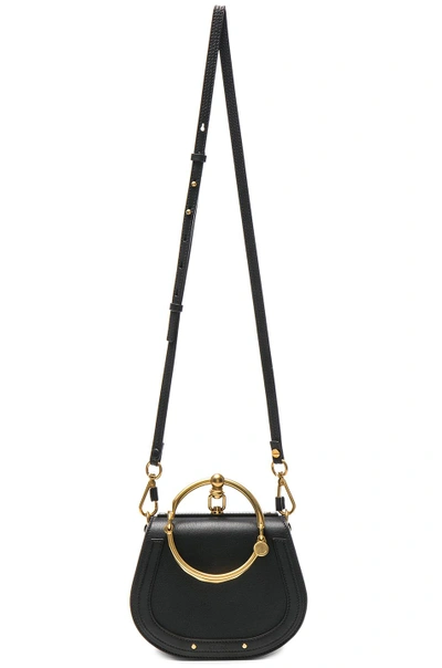 Shop Chloé Chloe Small Nile Bracelet Bag Calfskin & Suede In Black