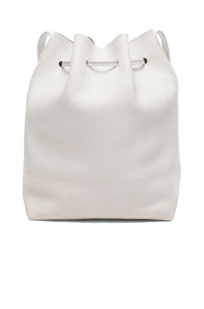 Shop Mansur Gavriel Tumble Large Bucket Bag In White