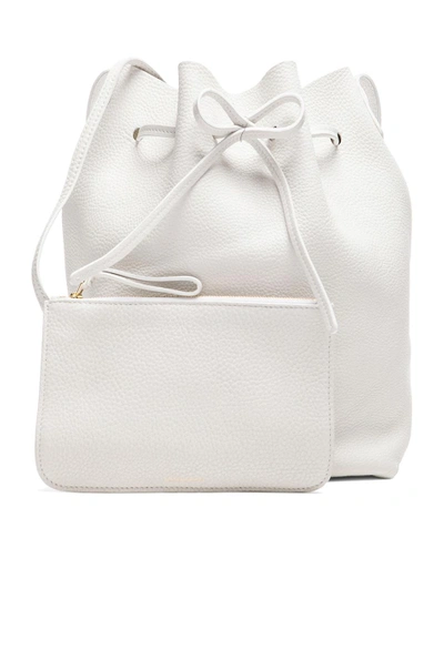 Shop Mansur Gavriel Tumble Large Bucket Bag In White