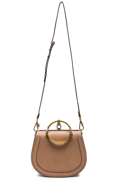 Shop Chloé Medium Nile Calfskin & Suede Bracelet Bag In Biscotti Beige