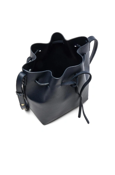 Shop Mansur Gavriel Mini Bucket Bag In Blue In Blu Calf