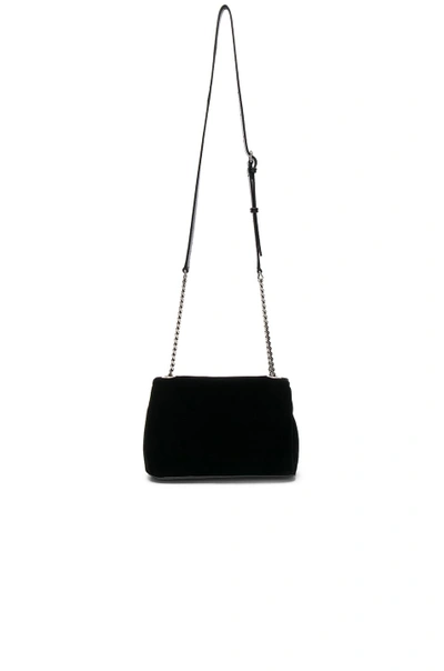 Shop Saint Laurent Small Velvet Monogramme West Hollywood Bag In Black