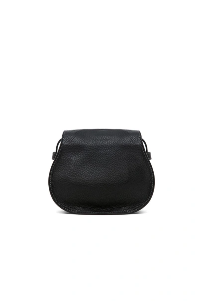 Shop Chloé Chloe Small Marcie Grained Calfskin Saddle Bag In Black