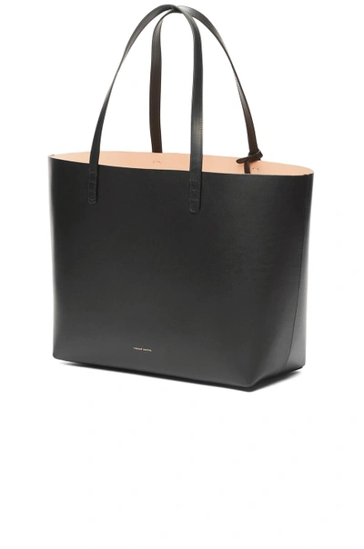 Shop Mansur Gavriel Coated Large Tote In Black & Ballerina