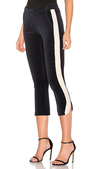 Shop 525 America Velour Side Stripe Trackpant In Navy