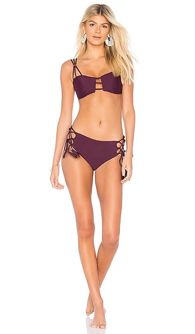 Shop Mia Marcelle Reina Bikini Top In Wine