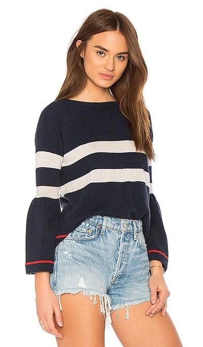 Shop Autumn Cashmere Striped Sweater In Navy
