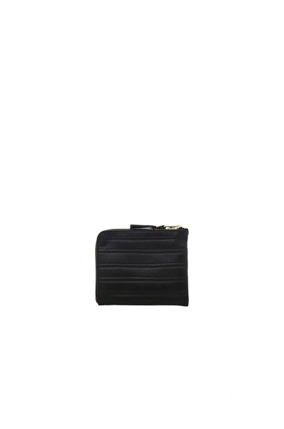 Shop Comme Des Garçons Comme Des Garcons Embossed Stitch Small Zip Wallet In Black