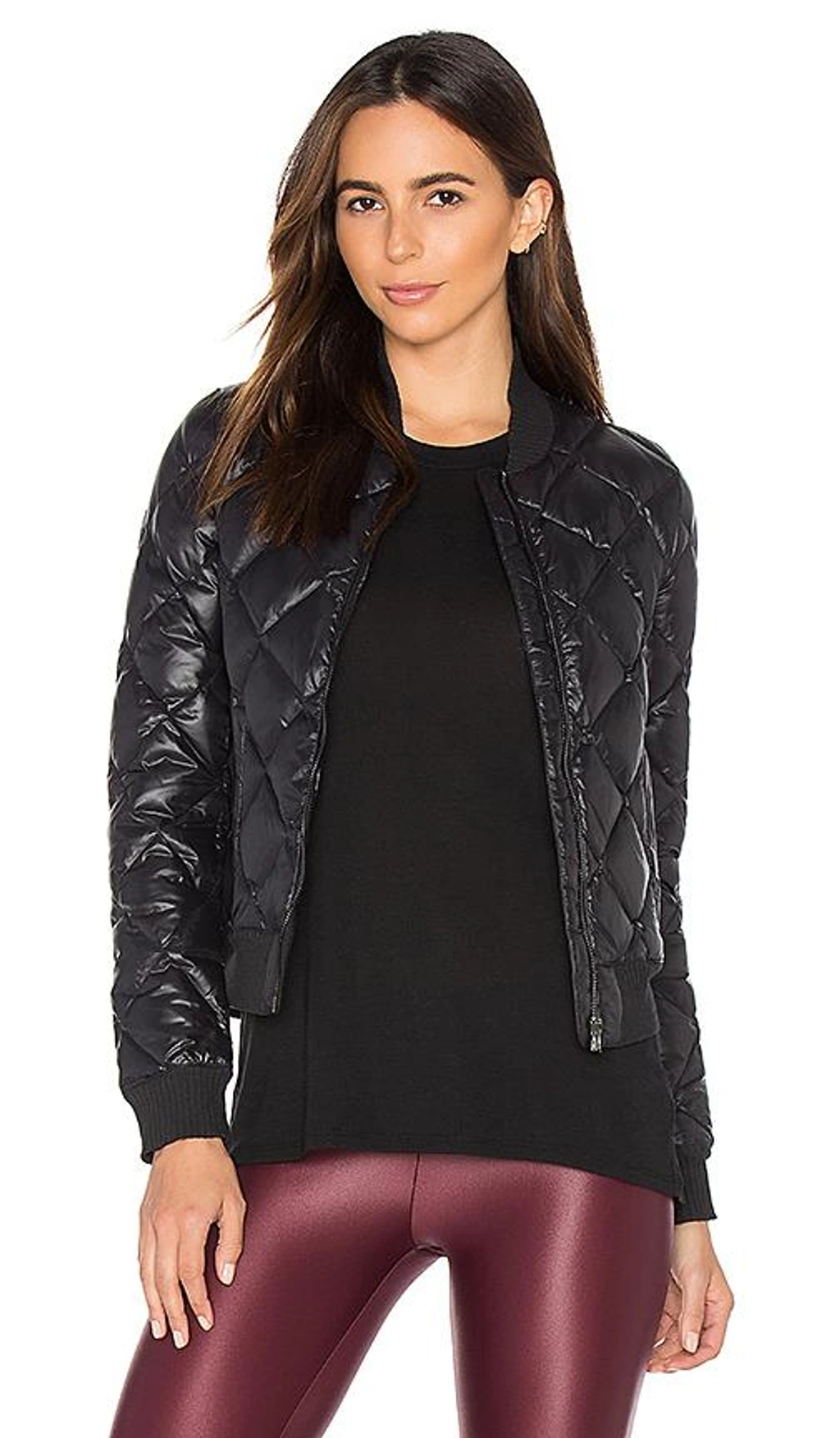 Alo Yoga Idol Quilted Bomber Jacket In Black ModeSens