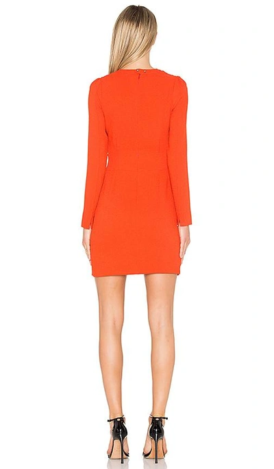 Shop Ikks Paris Long Sleeve Keyhole Dress In Orange