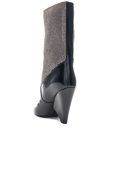 Shop Saint Laurent Mesh Crystal Embellished Niki Booties In Black