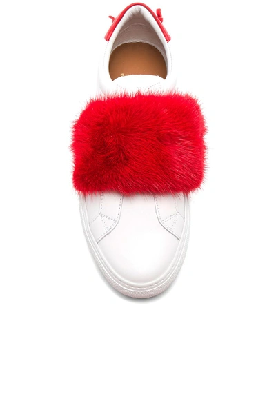Shop Givenchy Urban Street Elastic Strap Mink Low Sneaker In White,red