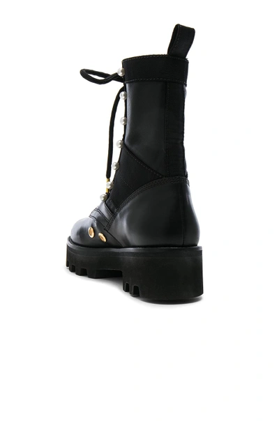Shop Altuzarra Leather Cosmo Ankle Combat Boots In Black