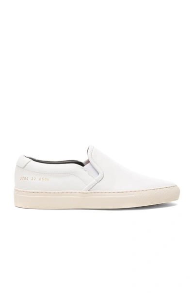 Shop Common Projects Leather Slip On Retro In White