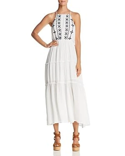 Shop En Creme Embroidered Tiered Midi Dress - 100% Exclusive In White Multi