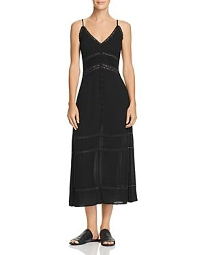 Shop En Creme Lace-inset Midi Dress - 100% Exclusive In Black