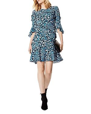 karen millen leopard print ruffle dress