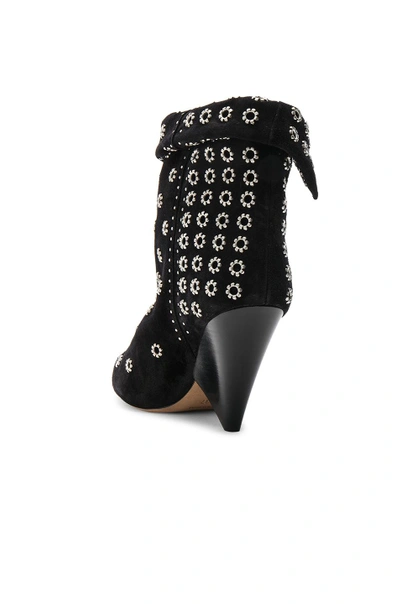 Shop Isabel Marant Studded Suede Lakky Ankle Boots In Black