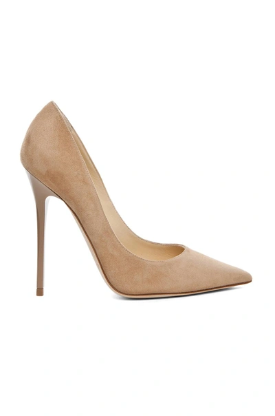 Shop Jimmy Choo Anouk 120 Suede Pumps In Nude