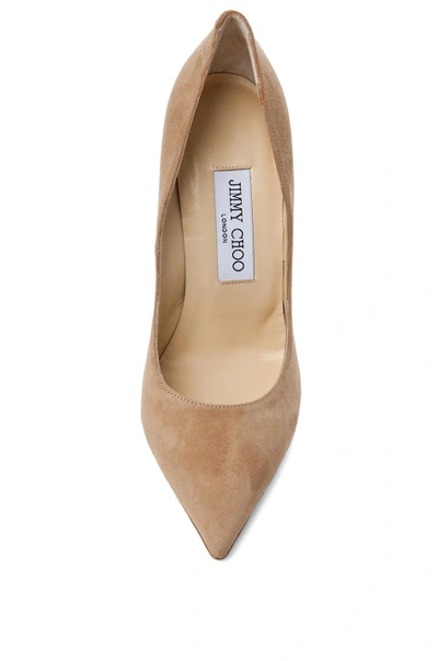 Shop Jimmy Choo Anouk 120 Suede Pumps In Nude