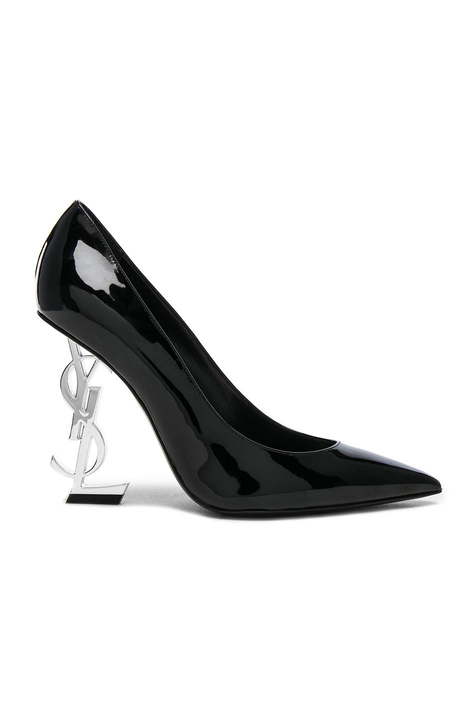 saint laurent black opyum 110 patent leather pumps