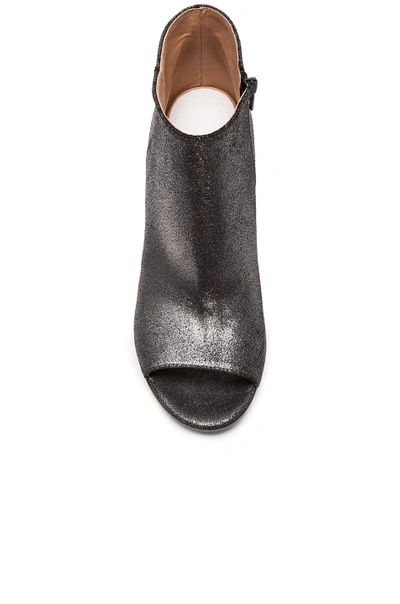 Shop Maison Margiela Open Toe Booties In Black,metallics