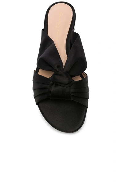 Shop Gianvito Rossi Satin Blair Knot Sandals In Black