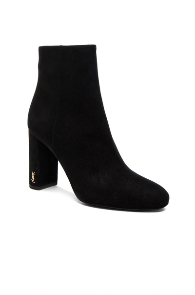 Shop Saint Laurent Loulou Suede Boots In Black