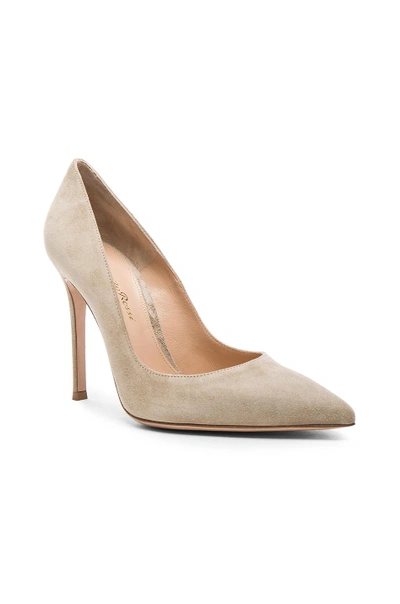 Shop Gianvito Rossi Suede Gianvito Heels In Camel