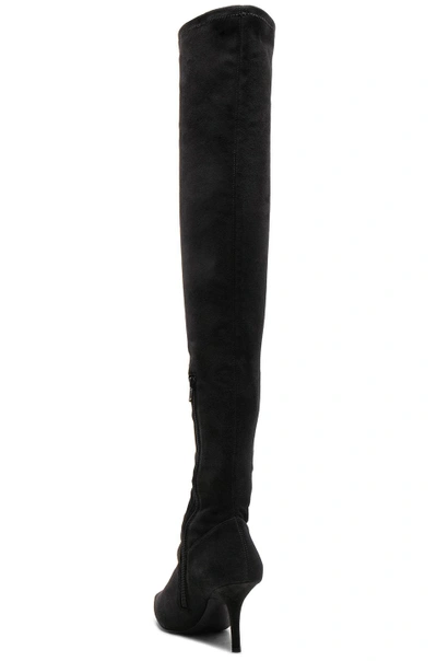 Shop Yeezy Season 5 Suede Thigh High Boots In Gray