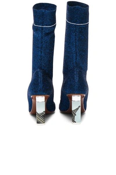 Shop Vetements Lurex Sock Ankle Boots In Blue,metallics