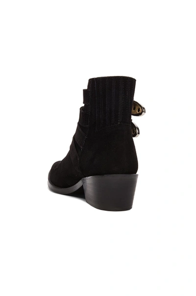 Shop Toga Pulla Suede Buckled Booties In Black Suede