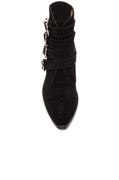 Shop Toga Pulla Suede Buckled Booties In Black Suede