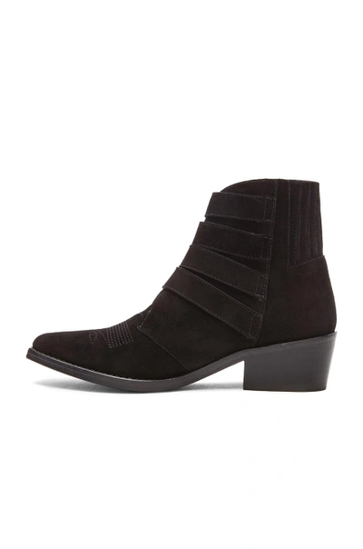 Shop Toga Pulla Suede Buckled Booties In Black Suede