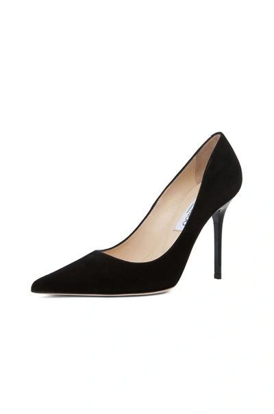 Shop Jimmy Choo Abel 100 Suede Pumps In Black