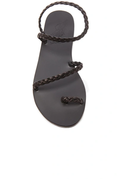 Shop Ancient Greek Sandals Eleftheria Leather Sandals In Black