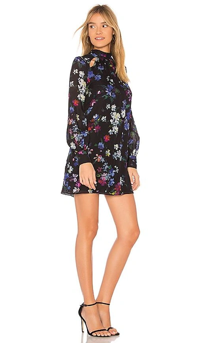 Shop Milly Sherie Painted Floral Dress In Black