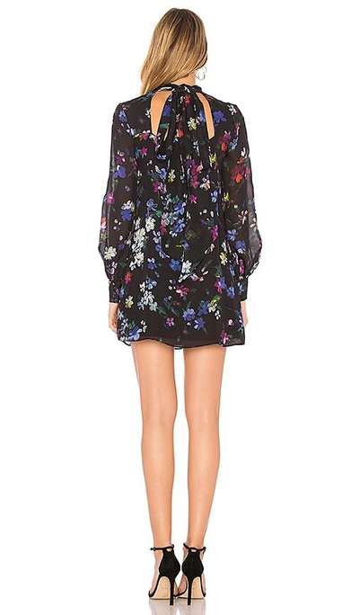 Shop Milly Sherie Painted Floral Dress In Black