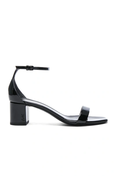 Shop Saint Laurent Leather Loulou Ankle Strap Sandals In Black