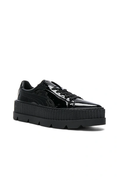 Shop Fenty X Puma Fenty By Puma Pointy Patent Leather Creeper Sneakers In Black