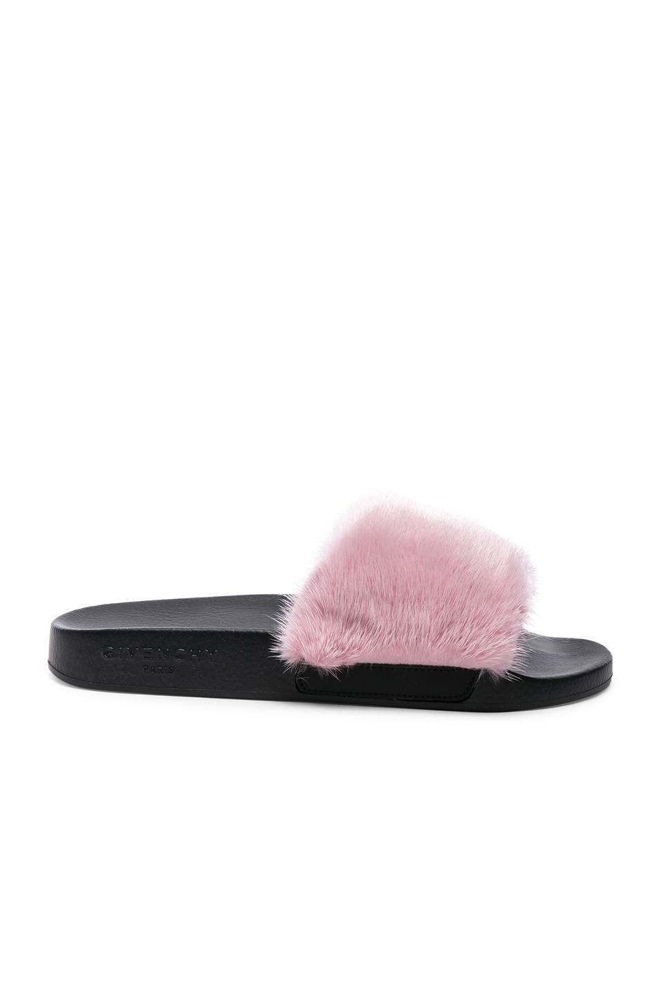 givenchy black fur slides