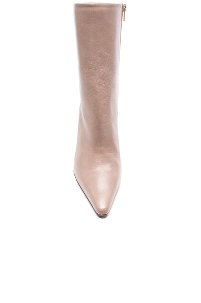 Shop Vetements Reflector Heel Leather Ankle Boots In Neutrals