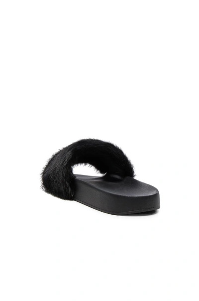 Shop Givenchy Mink Fur Slides In Black.