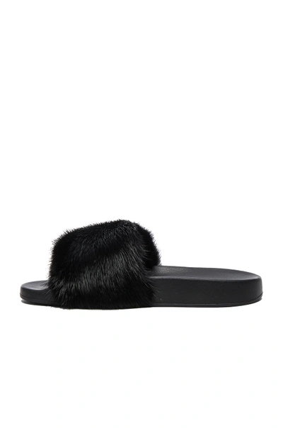 Shop Givenchy Mink Fur Slides In Black.