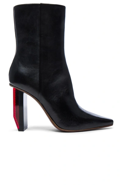Shop Vetements Reflector Leather Ankle Boots In Black