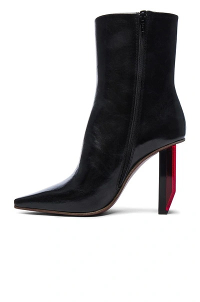 Shop Vetements Reflector Leather Ankle Boots In Black